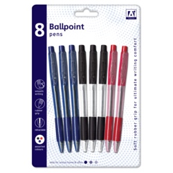 A Star Ballpoint Pens With Grips - Pack 8 - STX-355565 