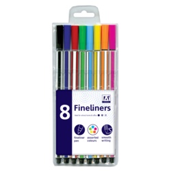 A Star Fineliners - Pack 8 Assorted - STX-355572 