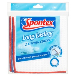 Spontex Long Last Kitchen Cloths - Pack 2 - STX-356806 
