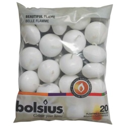 Bolsius Floating Candles Bag 20 - White - STX-358613 