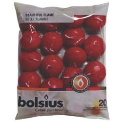 Bolsius Floating Candles Bag 20 - Wine Red - STX-358615 