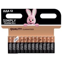 Duracell Simply Batteries 12 Pack - AAA - STX-358624 