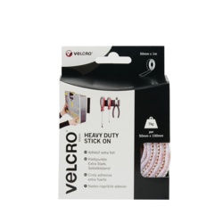 VELCRO® Brand Heavy Duty Stick On Tape - 50mm x 1m White - STX-358953 