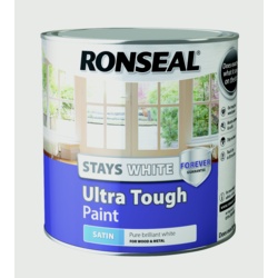 Ronseal Stays White Ultra Tough Paint - White Satin 2.5L - STX-359221 