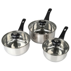 Pendeford Saucepan Set With Lids - Stainless Steel - STX-359274 
