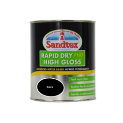 Sandtex Rapid Dry Gloss 750ml - Black - STX-359294 