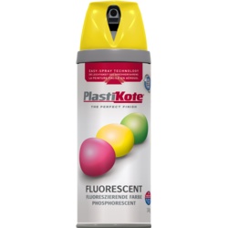 PlastiKote Fluorescent Spray Paint - Yellow - 400ml - STX-361882 
