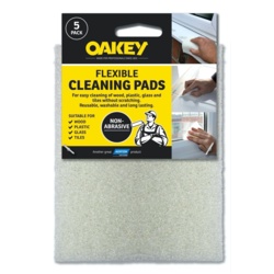 Oakey Hand Abrasive Cleaning Pad - White Pack 5 - STX-362013 