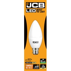 JCB LED Candle 250lm Opal 3w - B22 2700k - STX-363017 