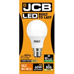 JCB LED A60 806lm Opal 10w - B22 2700k - STX-363034 