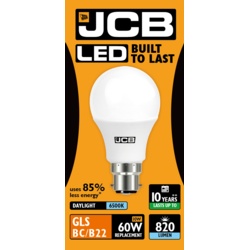 JCB LED A60 806lm Opal 10w - B22 6500k - STX-363036 