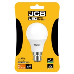 JCB LED A60 806lm Opal 10w - B22 2700k - STX-363037 