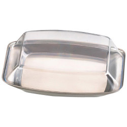 Zodiac Stainless Steel Butter Dish with Plastic Clear Lid - STX-363575 