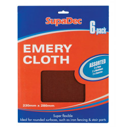 SupaDec Emery Cloth - Pack 6 Assorted - STX-364970 