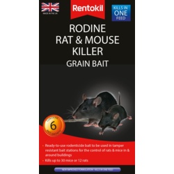 Rentokil Rodine Rat & Mouse Killer Grain Bait - 6 Sachet - STX-367413 