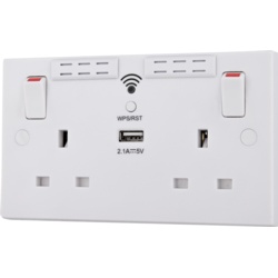 BG 2 Gang Switched Socket Wifi Extender - With USB - STX-367908 