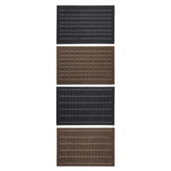JVL Knit Indoor Mat 40x60cm - Charcoal Cable, Brown Cable, Charcoal Braided or Brown Braided - STX-368042 