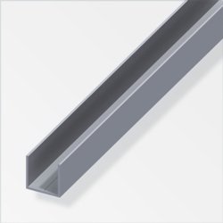 Alfer U Raw Aluminium - 15.5mm x 1m - STX-368490 