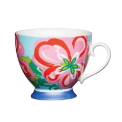 KitchenCraft Footed Mug 400ml - Large Floral - STX-369311 - SOLD-OUT!! 