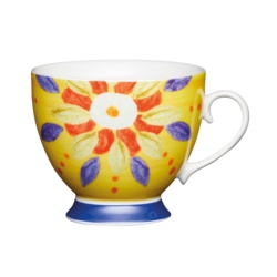 KitchenCraft Footed Mug 400ml - Yellow Moroccan - STX-369313 