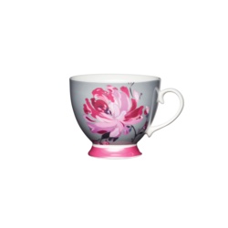 KitchenCraft Footed Mug 400ml - Pink Flower - STX-369325 