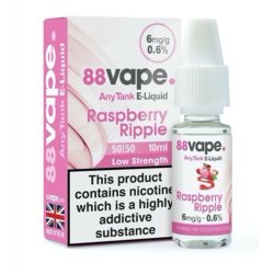88 Vape E-Liquid 6mg - Raspberry Ripple - STX-370388 