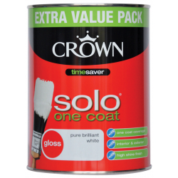 Crown Solo One Coat Gloss 1.25L - Pure Brilliant White - STX-370813 