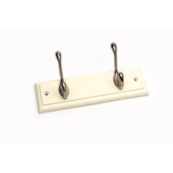 Headbourne Cream Board Satin Nickel Hook - 2 Hook - STX-372339 