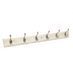 Headbourne Cream Board Satin Nickel Hook - 6 Hook - STX-372341 