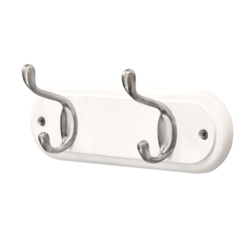 Headbourne White Board Satin Nickel Hook - 2 Hook - STX-372345 