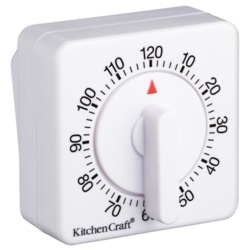 KitchenCraft Mechanical Timer - 120 Minute White - STX-373579 