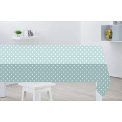 Sabichi PVCTable Cloth - Duck Egg Polka Dot - STX-373687 