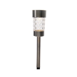 Lumineo LED Solar Stainless Steel Garden Light - 6.2x26cm - Warm White - STX-373774 