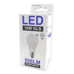 Lyveco 10 Watt LED GLS Lamp ES - 806 Lumens Warm White - STX-374031 