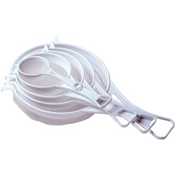 Chef Aid Strainer White Plastic Strainer, Nylon Mesh - 15cm - STX-374184 