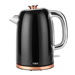Tower 1.7L Stainless Steel Kettle - Black & Rose Gold - STX-374238 