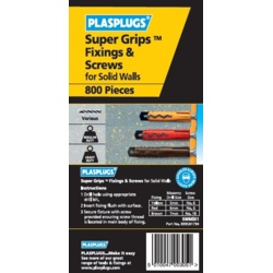 Plasplug Super Grips For Solid Walls - Pack 800 Assorted Sizes - STX-374637 