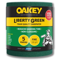 Oakey Liberty Green Sanding Roll 5m - Fine 120g - STX-376487 