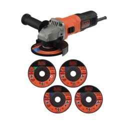 Black & Decker 710w Angle Grinder & 5 Discs - STX-376734 