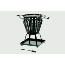 Lifestyle Signa Steel Basket With Fire Pit BBQ - Black steel basket frame work - STX-376743 