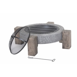 Lifestyle Calida Fire Pit - *MGO Round fire pit with legs - STX-376746 