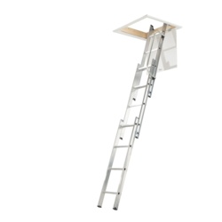 Werner Aluminium Loft Ladder - 3 Section 2.13m - 3m - STX-378025 