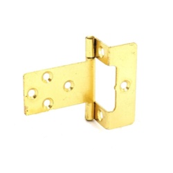 Securit Flush Hinges 5/8" Cranked Brass Plated (Pair) - 50mm - STX-391930 