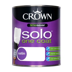 Crown Solo One Coat Satin 750ml - Pure Brilliant White - STX-399288 