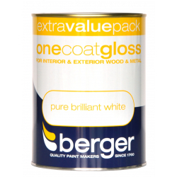 Berger One Coat Gloss 1.25L - Pure Brilliant White - STX-401569 