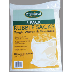 Rodo Woven Rubble Sacks (Pack of 5) - Size 35" x 22" - STX-408524 