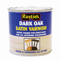 Rustins Polyurethane Satin Varnish 250ml - Dark Oak - STX-409804 
