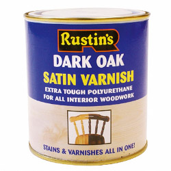 Rustins Polyurethane Satin Varnish 500ml - Dark Oak - STX-414484 
