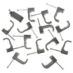 SupaLec Cable Clips Flat Pack of 100 - 10mm - Grey - STX-423480 