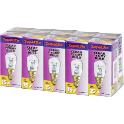 SupaLite Clear Pygmy Lamp Pack 10 - 15w SES - STX-426712 